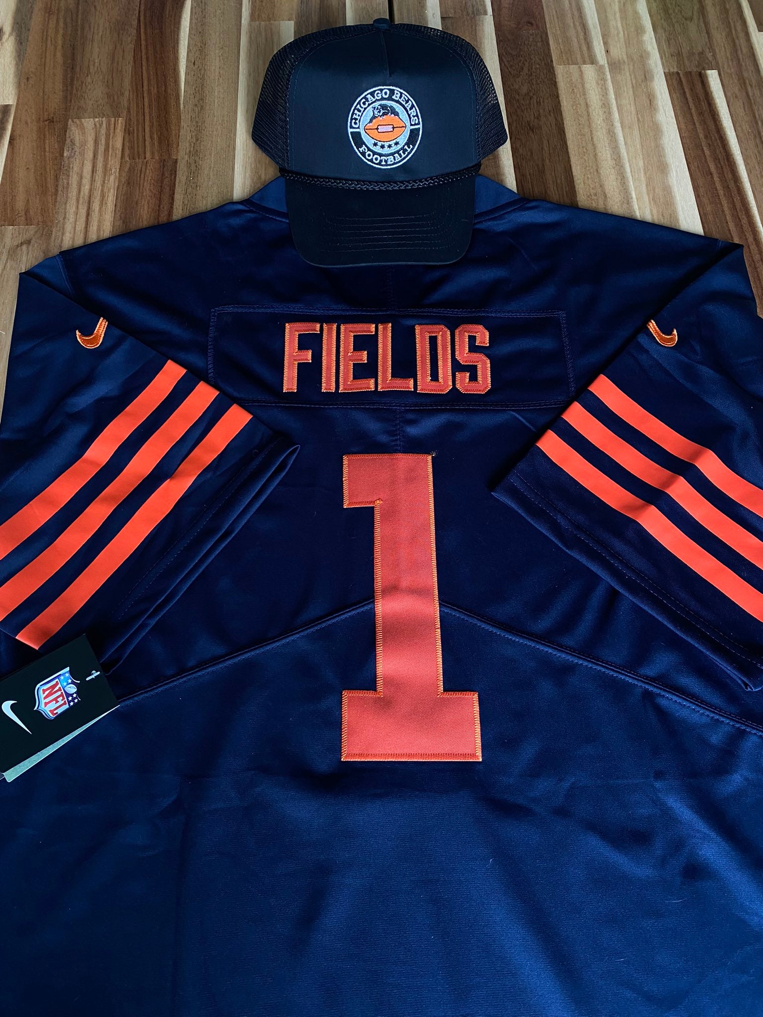 Youth Chicago Bears Justin Fields Orange Replica Player Jersey